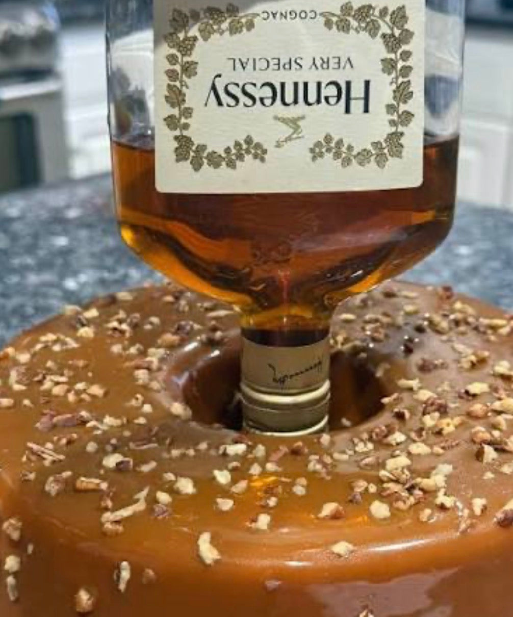 Hennessy salted caramel pound cake